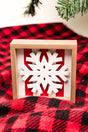 5 x 5 Christmas Stripes Snowflake Wood Box Sign - Wholesale Accessory Market