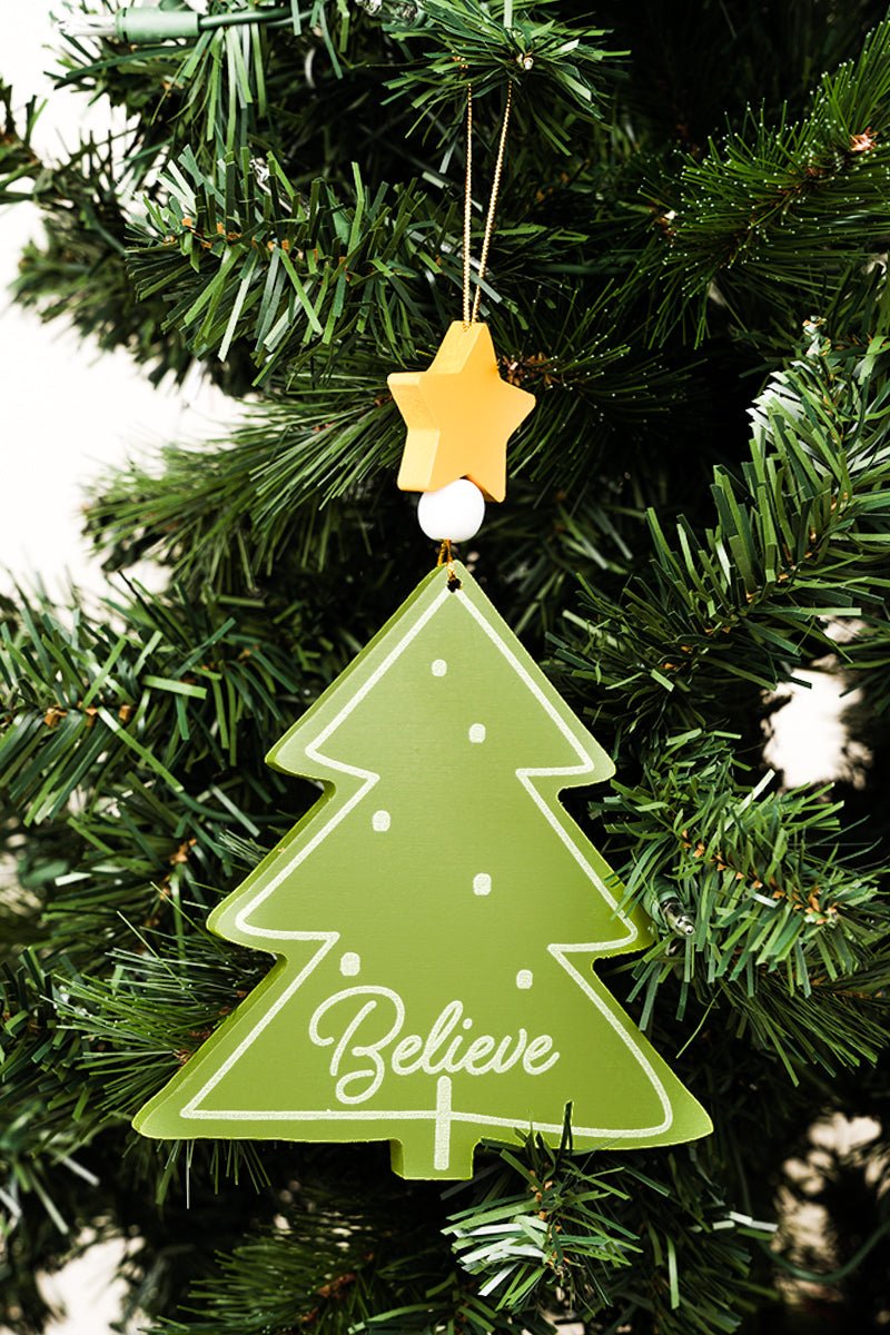 7.25 x 5 'Believe' Christmas Tree Wall Sign/Ornament - Wholesale Accessory Market