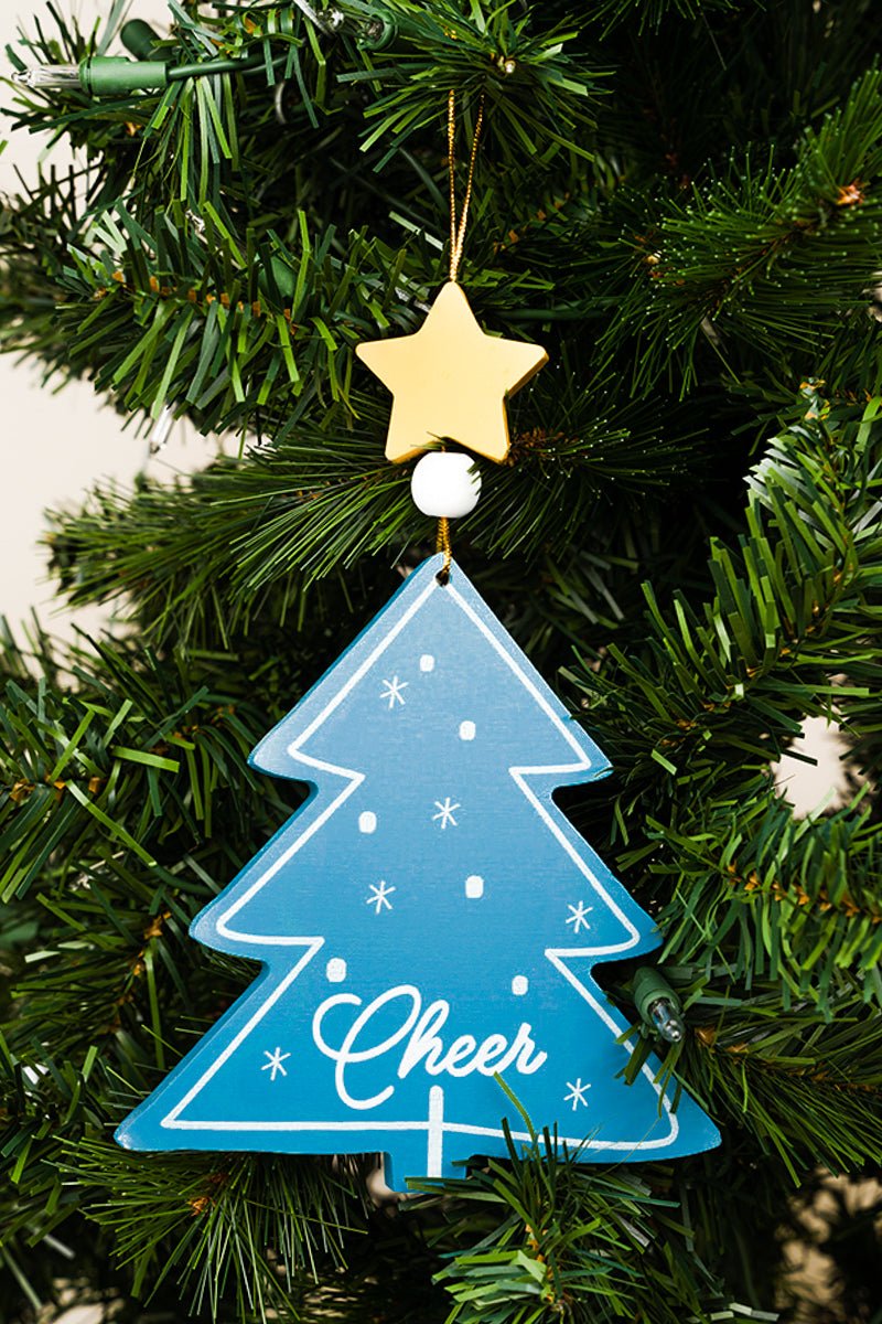 7.25 x 5 'Cheer' Christmas Tree Wall Sign/Ornament - Wholesale Accessory Market