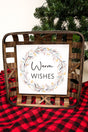 14.5 x 14.5 'Warm Wishes' Wood Tobacco Basket - Wholesale Accessory Market