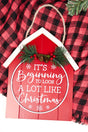 12 x 10 'Beginning To Look' Christmas Barn Wood Wall Sign - Wholesale Accessory Market