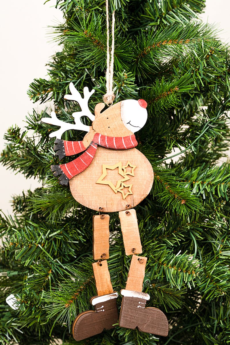 12 x 5.5 Christmas Star Deer Wood Hanging Decor - Wholesale Accessory Market