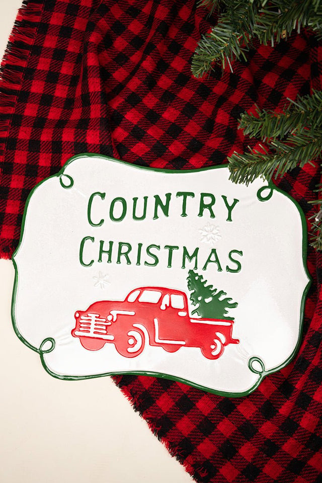 14 x 18.5 'Country Christmas' Enamel Wall Sign - Wholesale Accessory Market