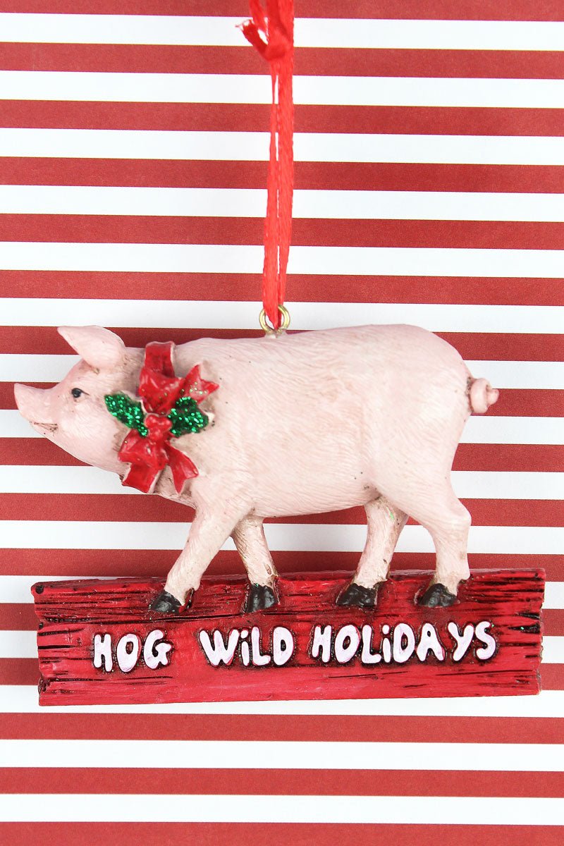 Hog Wild Holidays Resin Pig Ornament - Wholesale Accessory Market