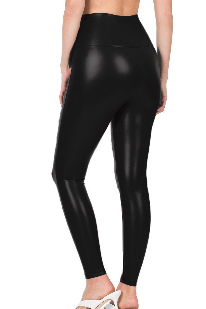 Zenana Big Plans Black Faux Leather Leggings - Wholesale Accessory Market